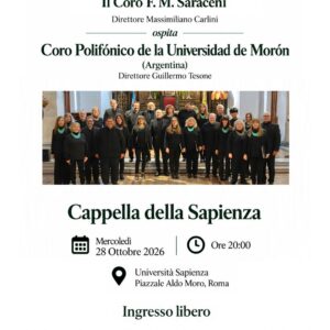Il Coro F.M Saraceni ospita il Coro Polifónico de la Universidad de Morón